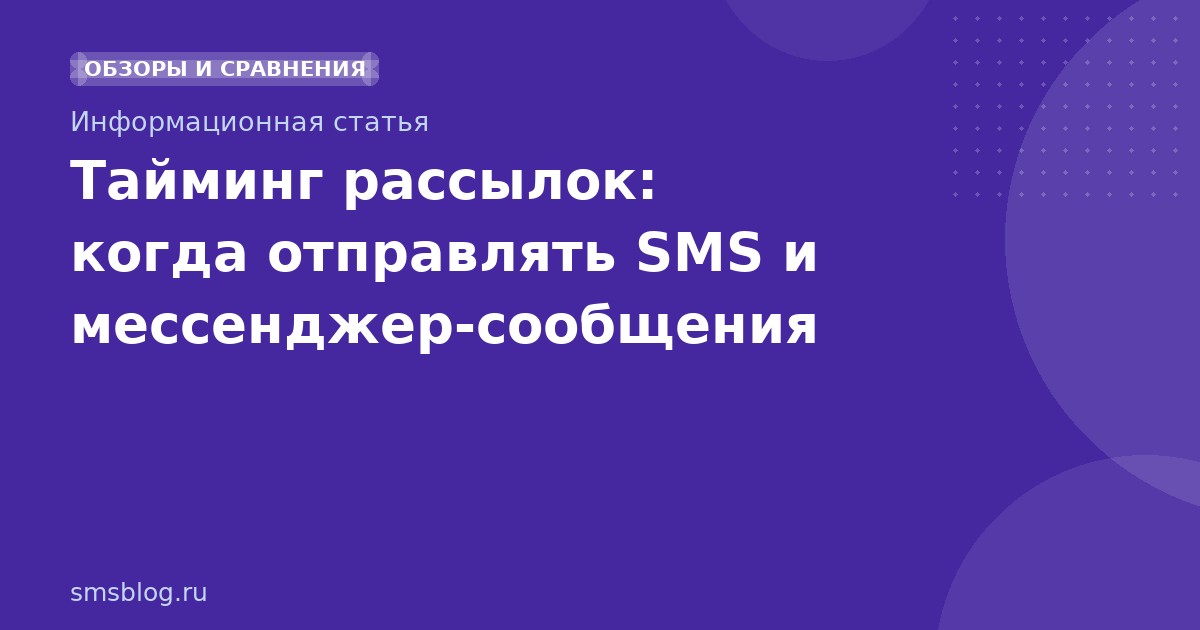 Тайминг рассылок: когда отправлять SMS и мессенджерсообщения