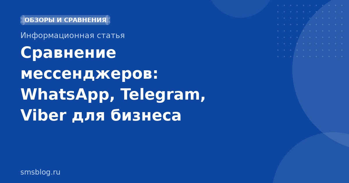 Сравнение мессенджеров: WhatsApp, Telegram, Viber для бизнеса