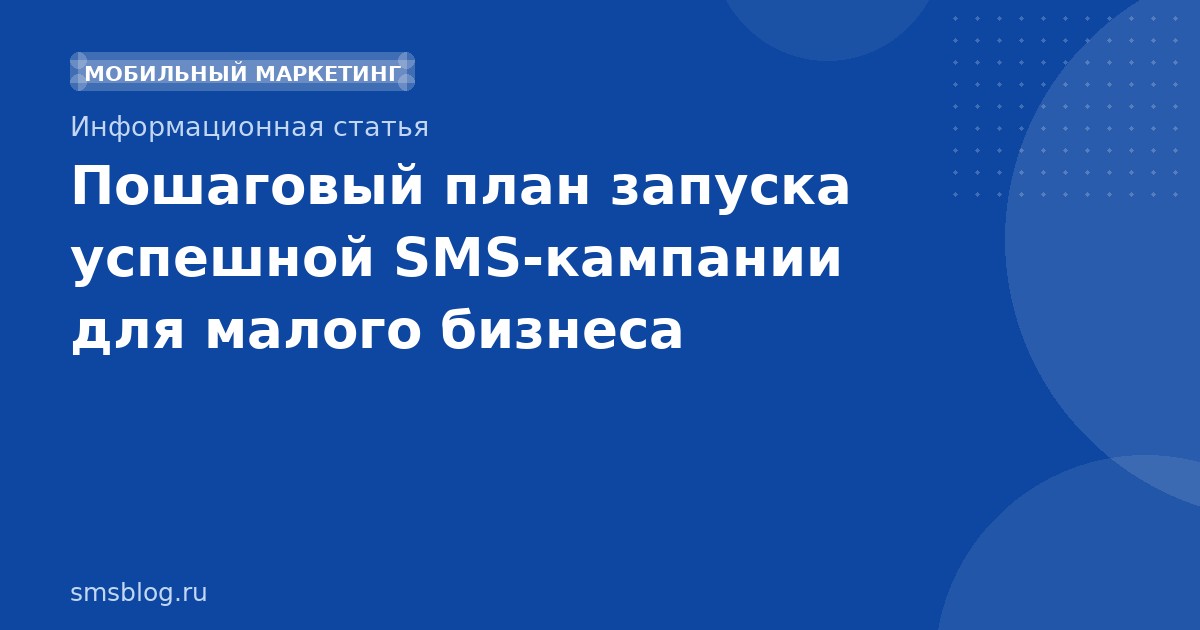 Пошаговый план запуска успешной SMSкампании для малого бизнеса